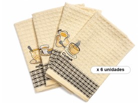 Repasador Nido de Abeja CAFETERIA x6